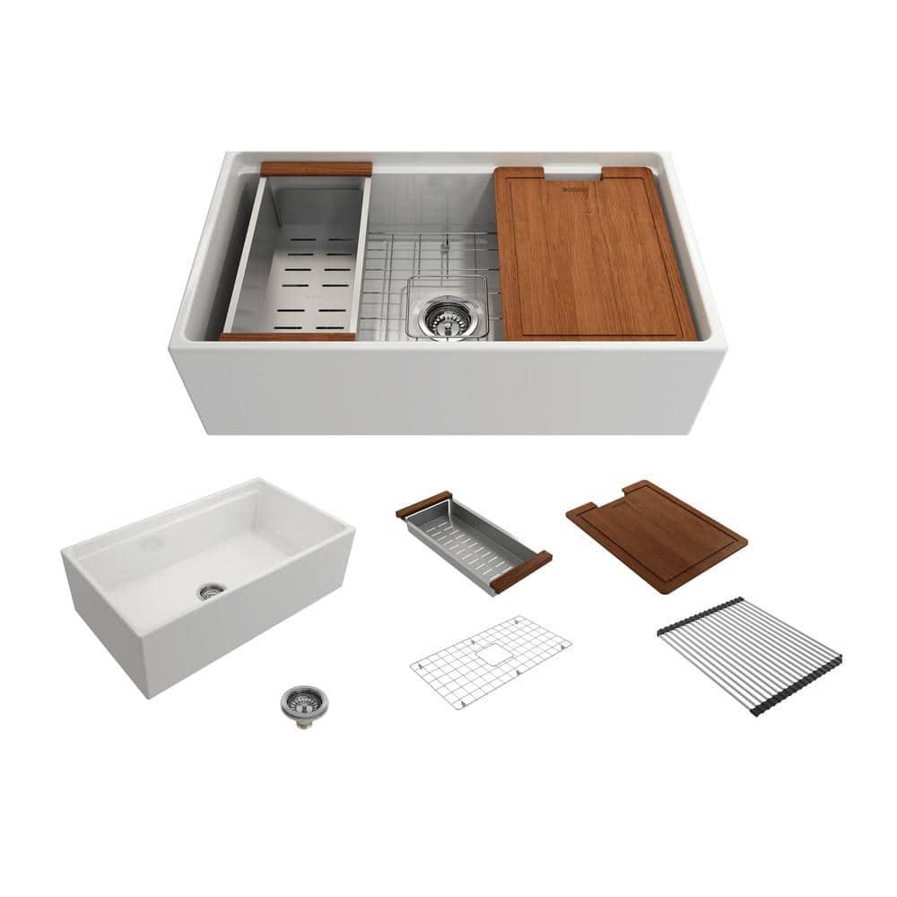 Contempo 33'' L Farmhouse Apron-Front Fireclay Kitchen Sink