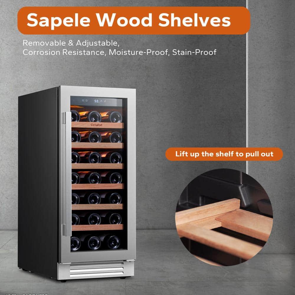Ca'Lefort 15 inch Wine Refrigerator, 33 Bottle Wine Cooler Freestanding & Built-in