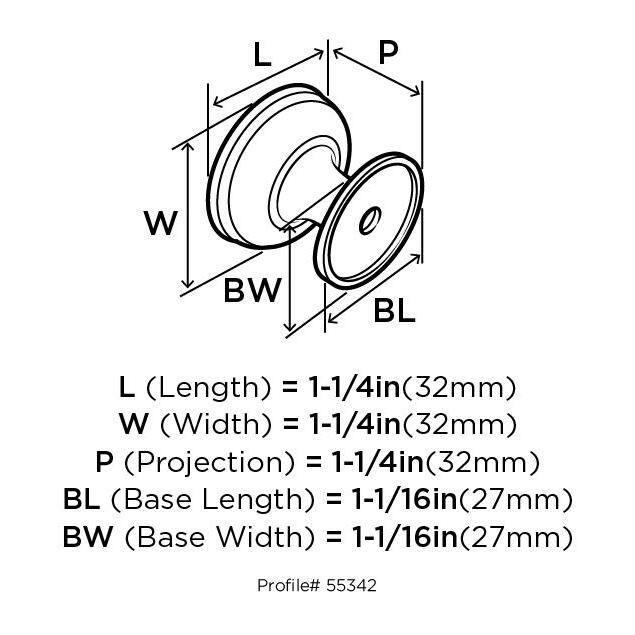 Allison 1 1/4" Diameter Mushroom Knob