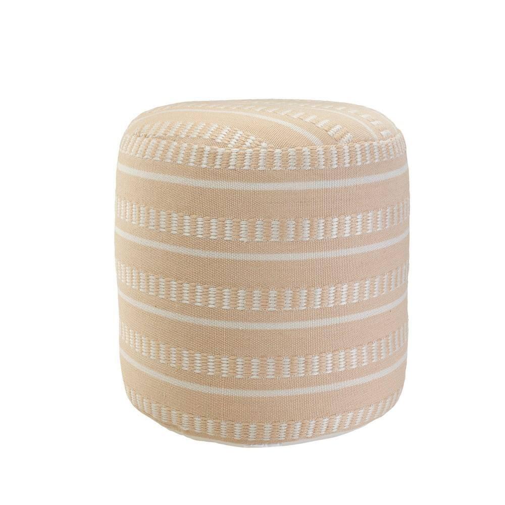 Langley Street® Lebo Coastal Striped Indoor/Outdoor Upholstered Pouf