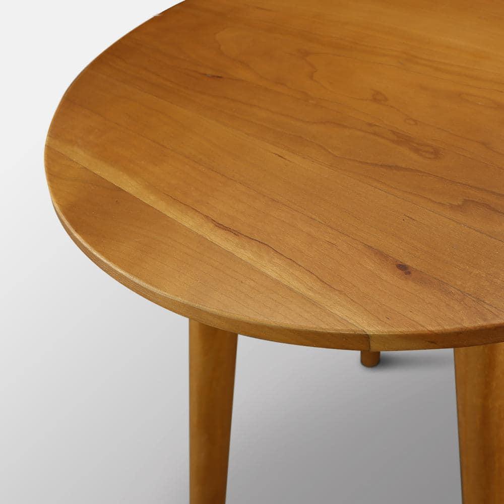 Mesa Natural Cherry Round Coffee Table with Maple Top and Storage