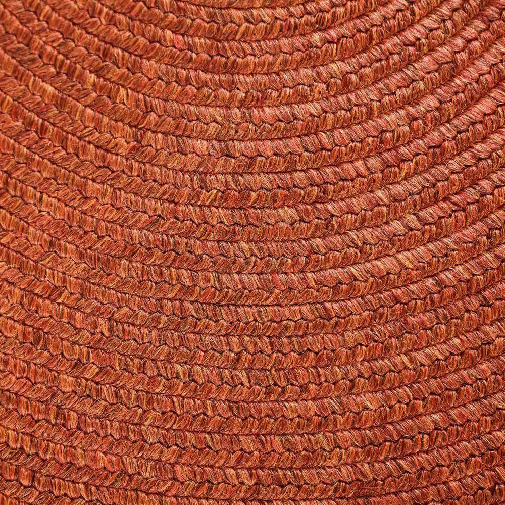 Braided Brick 2 ft. x 8 ft. Solid Indoor/Outdoor Oval Area Rug