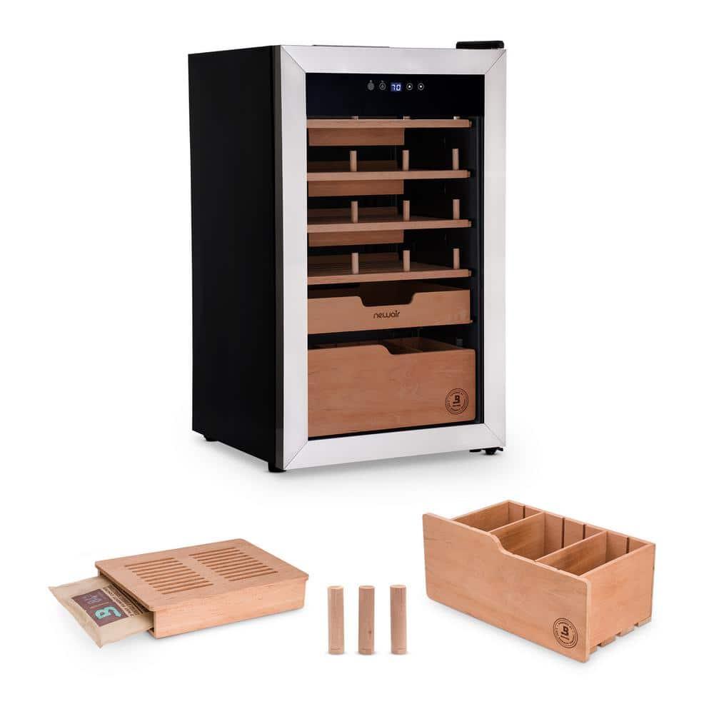 Newair Newair x Boveda 500 Count Electric Humidor, Spanish Cedar Shelves, Temperature Control,Cigar Humidor