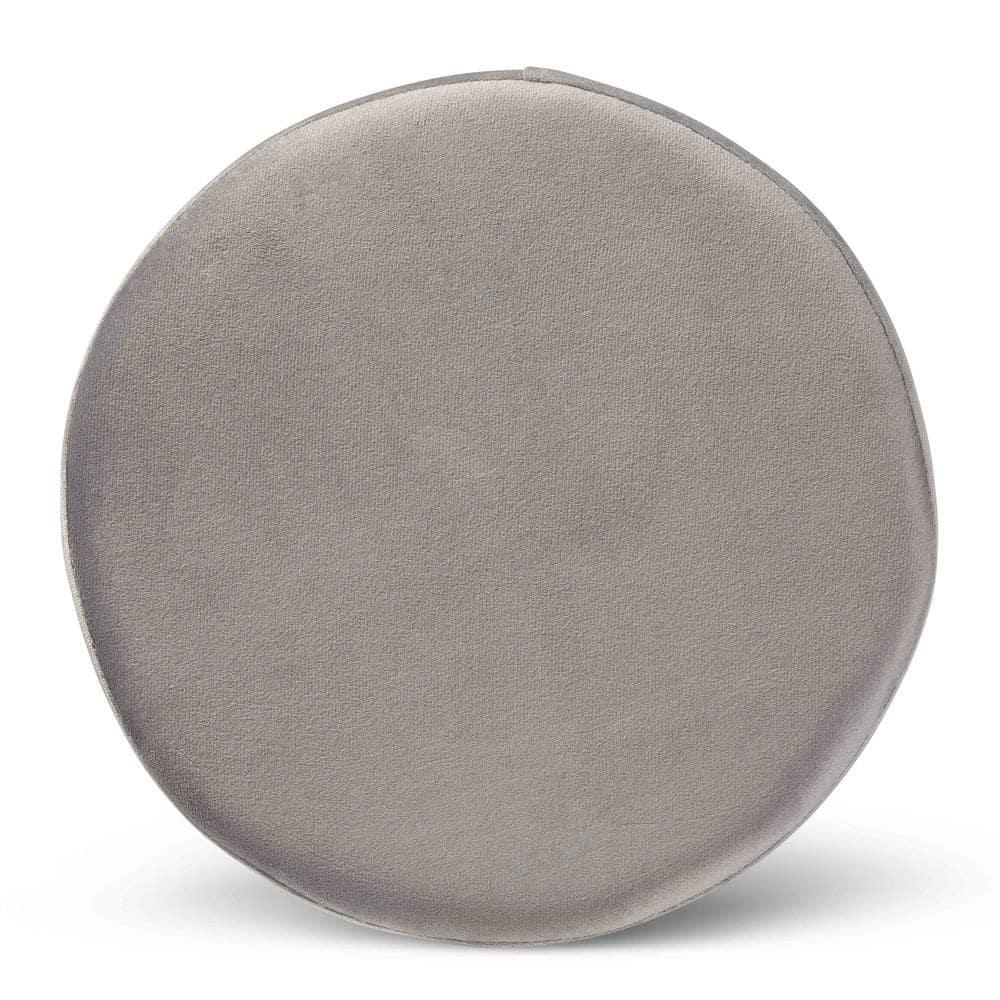 Chaela Velvet Metal Ottoman Gray/Gold - Baxton Studio