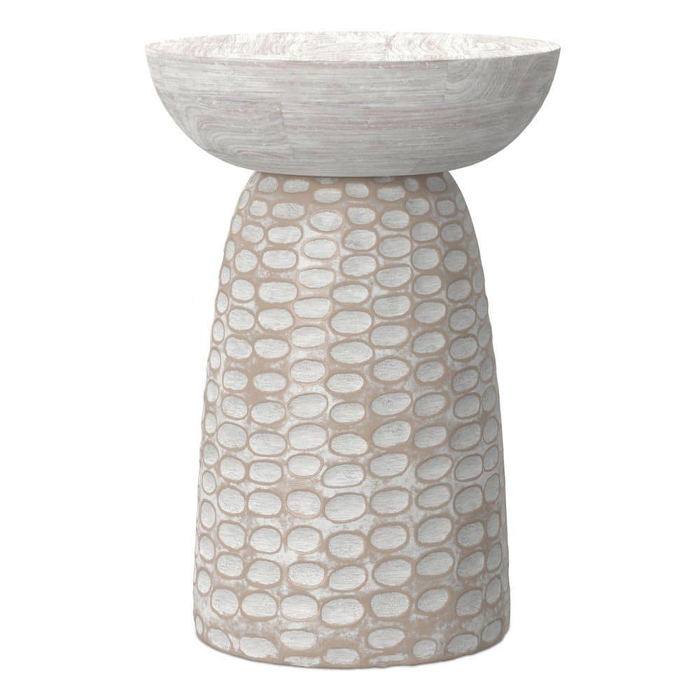 Dakota Fields Solid Mango Wood Contemporary Accent Table with Textured Finish, Fully Assembled