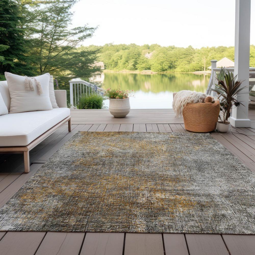 Addison Rugs Chantille Indoor/Outdoor Transitional Modern Gray Washable Rectangle Rug, 8' x 10'