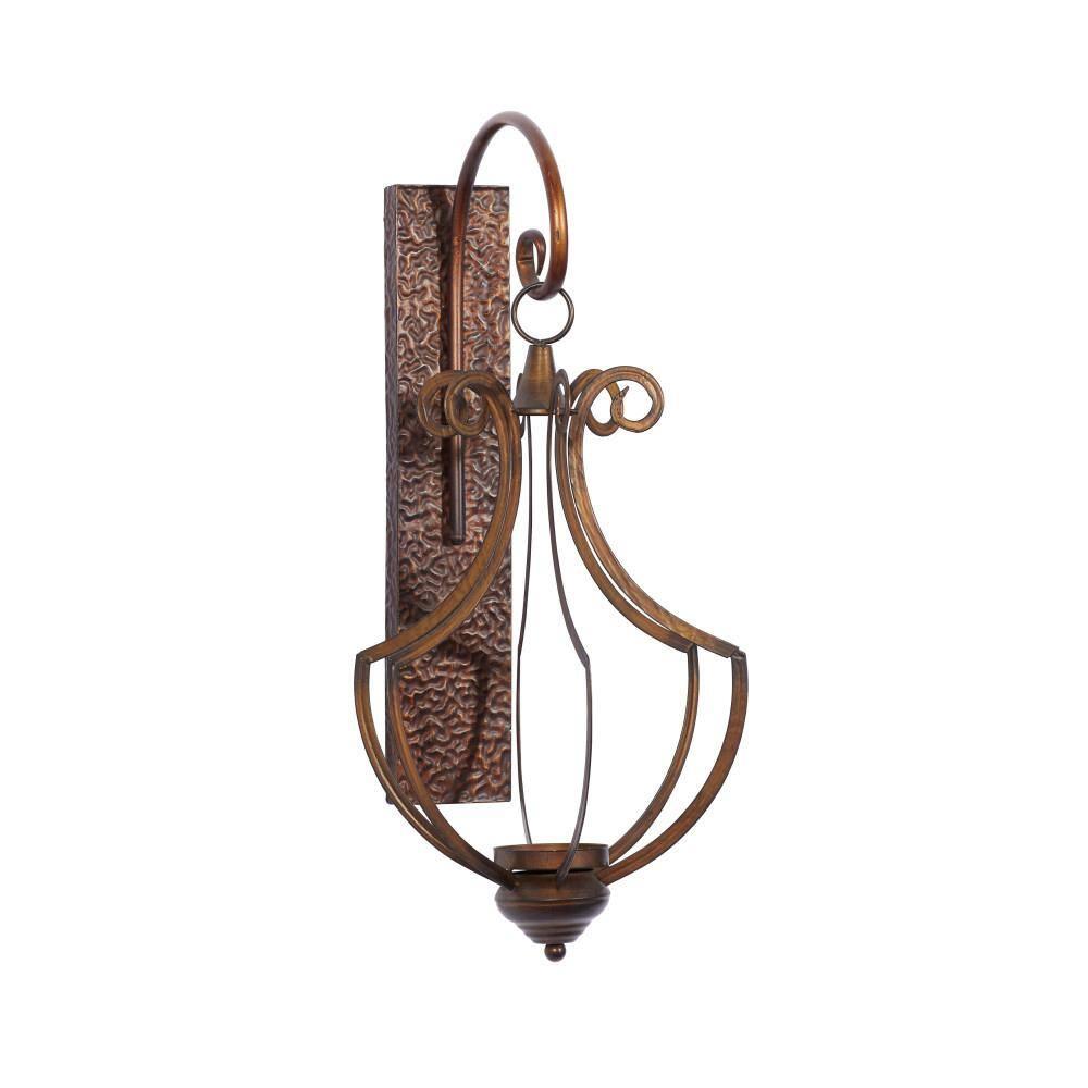 Co-t Bronze Iron Wall Sconce With Textured Finish And Glass Globe For Elegant Candle Display