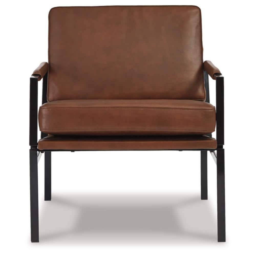 Signature Design by Ashley Contemporary Puckman Accent Chair Brown/Silver Finish