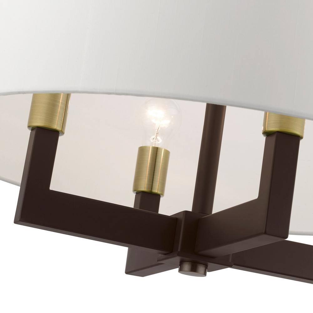 Livex Lighting Cresthaven 4 - Light Chandelier in  Bronze/Antique Brass