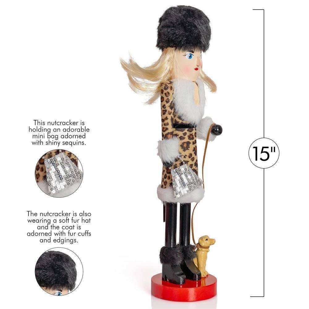 Ornativity Shopping Lady Christmas Wooden Nutcracker - 15 in
