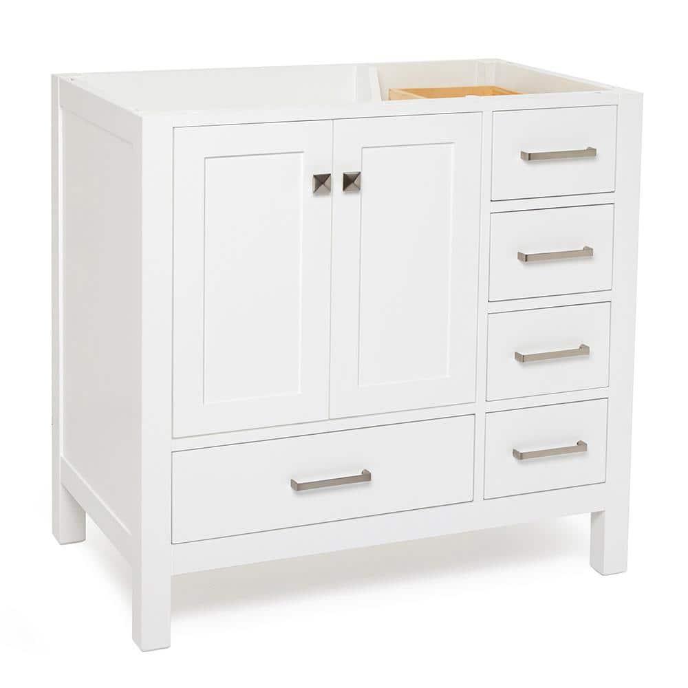 Ariel A037s-L-Bc Cambridge 36" Single Free Standing Wood Vanity Cabinet Only - White