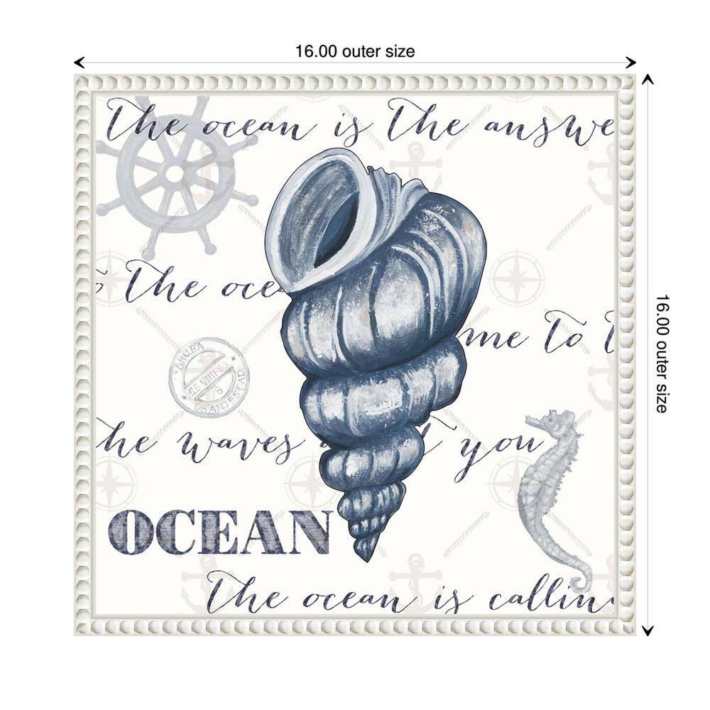 Amanti Art Indigo Ocean Treasures I by Gina Ritter Canvas Wall Art Print Framed 16 x 16-in.