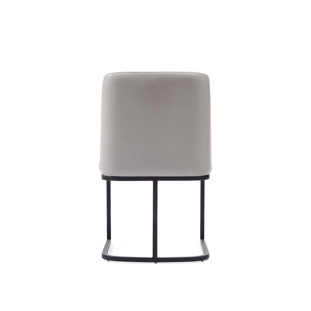 Set of 8 Serena Modern Leatherette Upholstered Dining Chair Set Light Gray - Manhattan Comfort: Ergonomic Design, Steel Legs, Foam-Filled