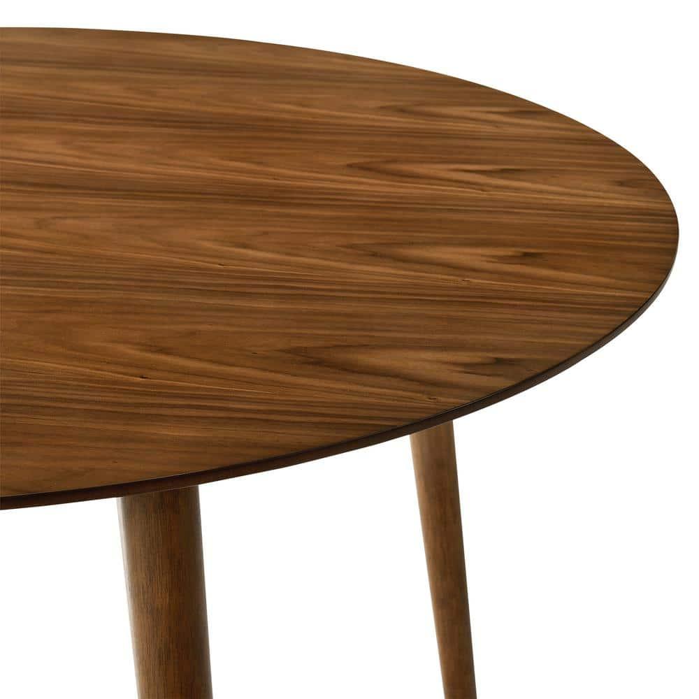 Armen Living Arcadia 42" Round Contemporary Wood Dining Table in Walnut
