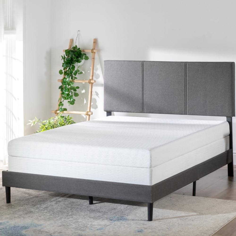 King Cambril Upholstered Bed Frame Gray - Zinus