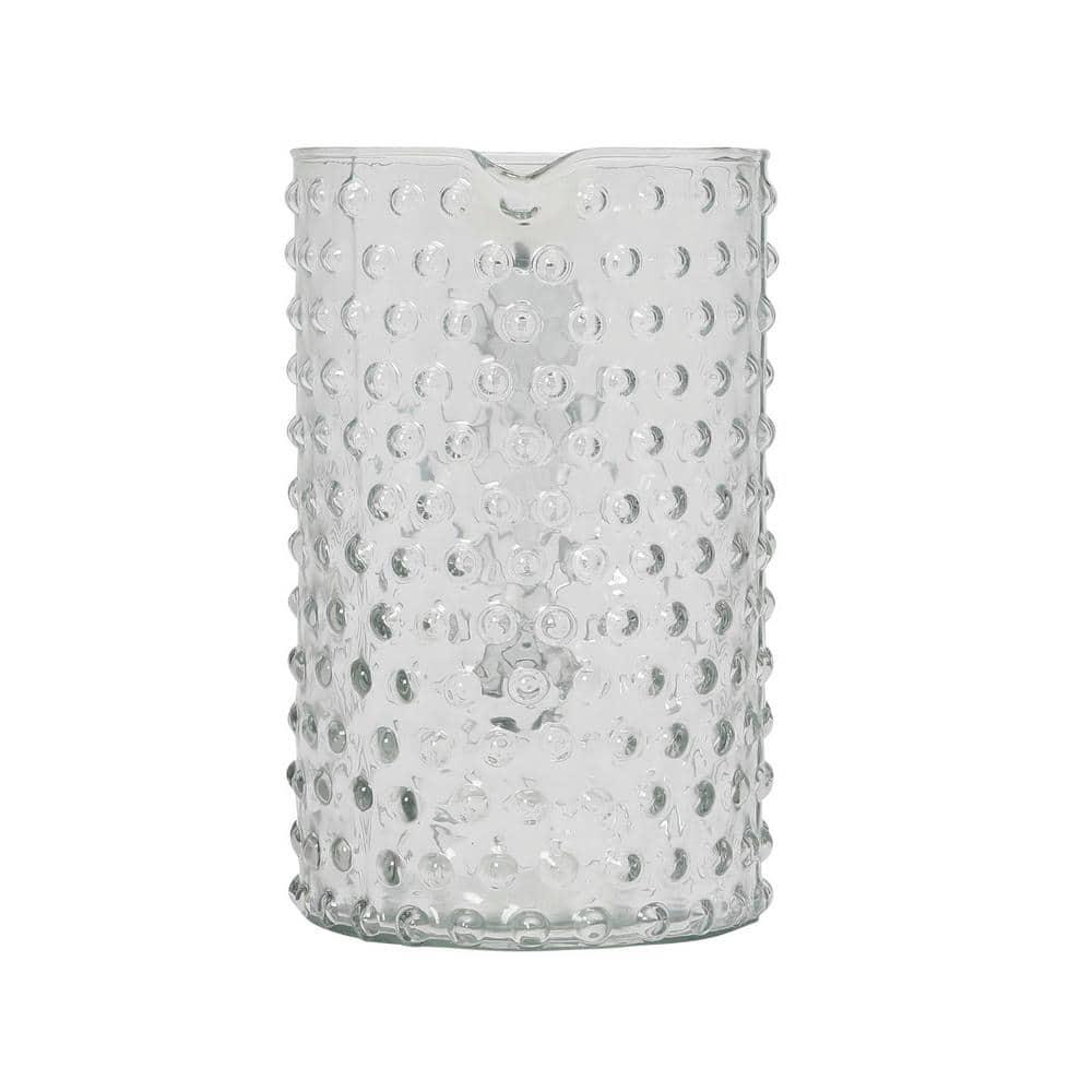 Creative Co-Op Hand Blown Glass Hobnail Pitcher, Clear