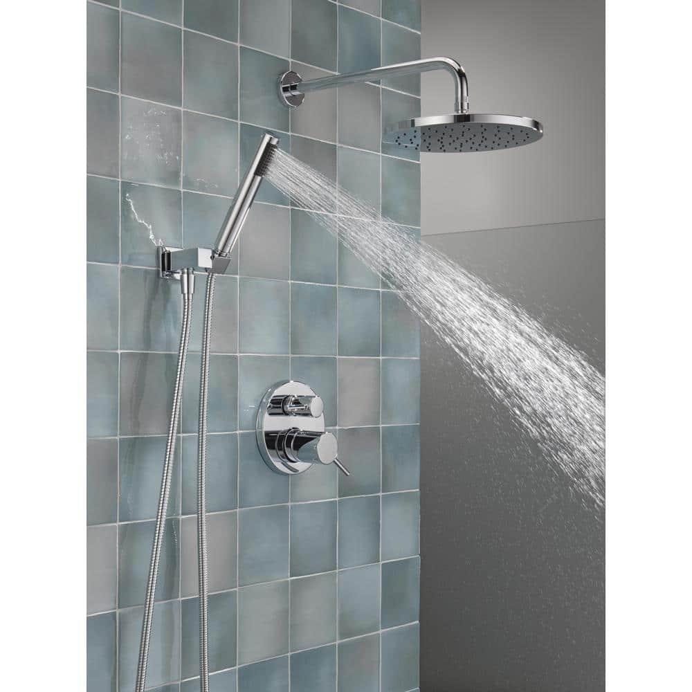 Modern Raincan Round Shower System, Rain Shower Head with Handheld Spray, Shower Faucet Set