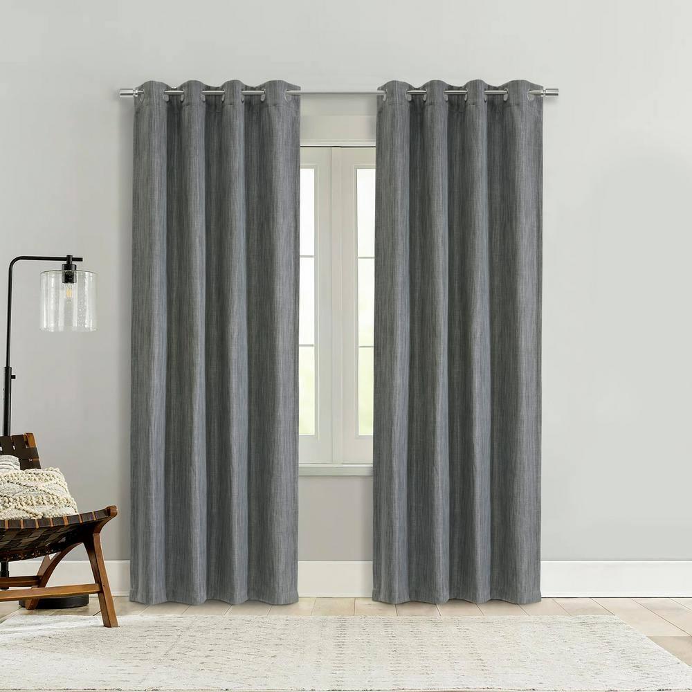 Thermalogic Bryson Provides UV Protection Exclusive Room Darkening Grommet Curtain Panel 52" x 95" Grey