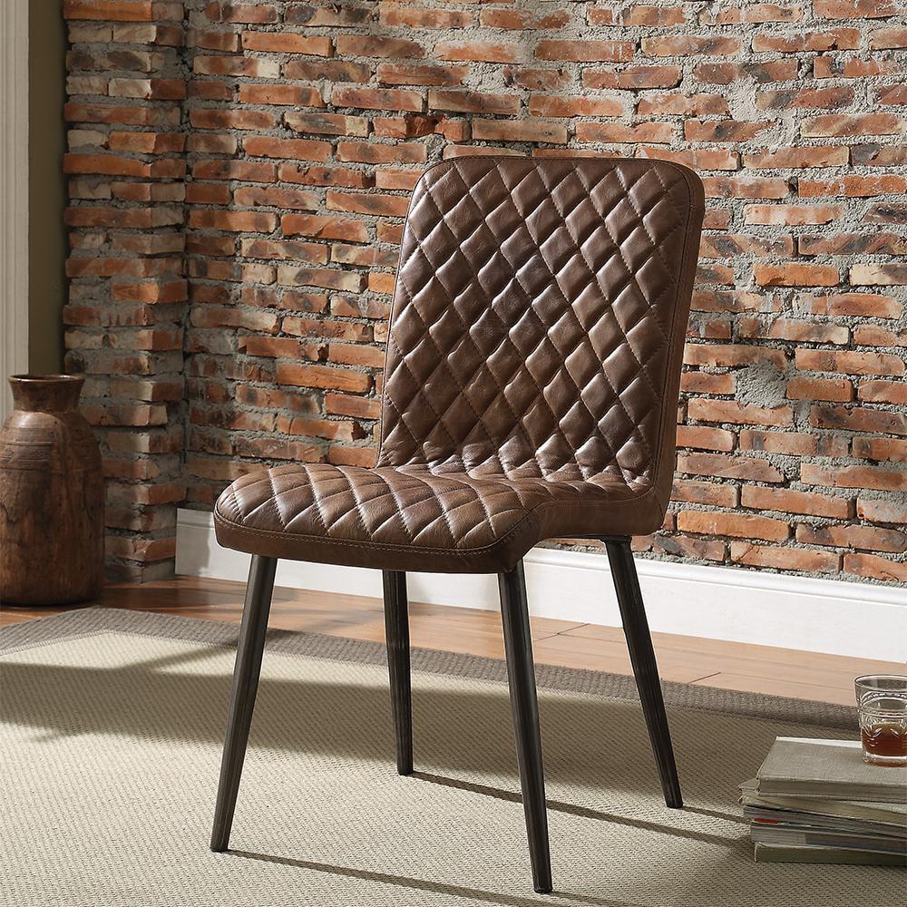 17 Stories 19'' H Genuine Leather Upholstered Side Chair (Set of 2)