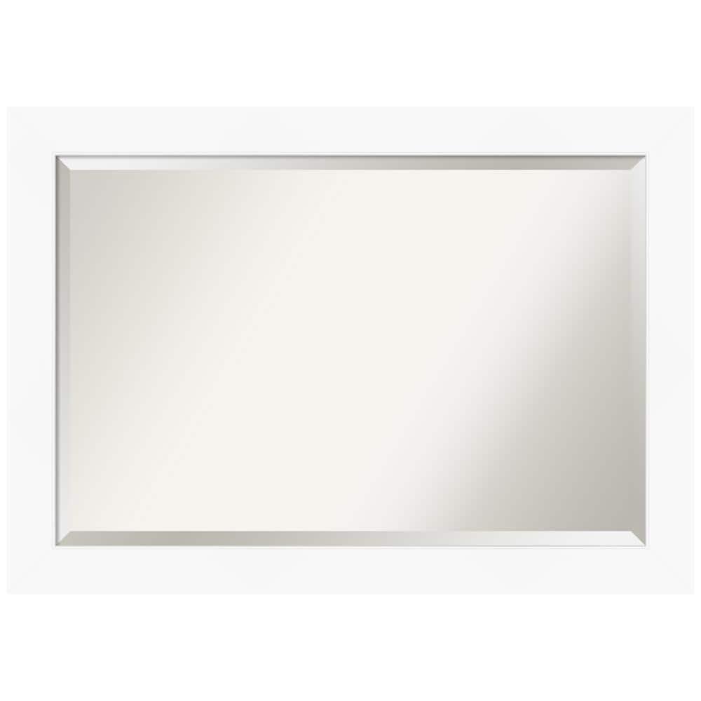 Amanti Art Beveled Bathroom Wall Mirror - Cabinet White Frame Outer Size: 41 x 29 in