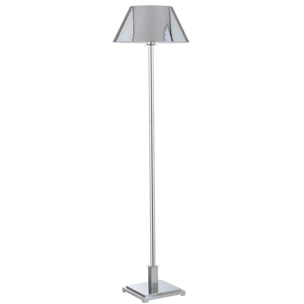 JONATHAN Y JYL6005A Roxy 60" Metal LED Floor Lamp, Contemporary, Modern, Transitional for living room, dinning room, bedroom, office Bulb Included, Chrome