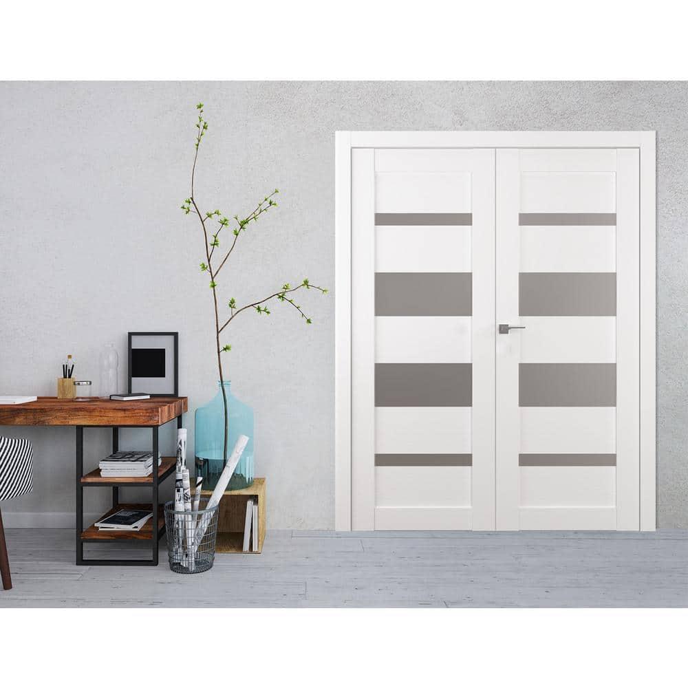 Belldinni Paneled Wood and Glass Prefinished Mirella Standard Door