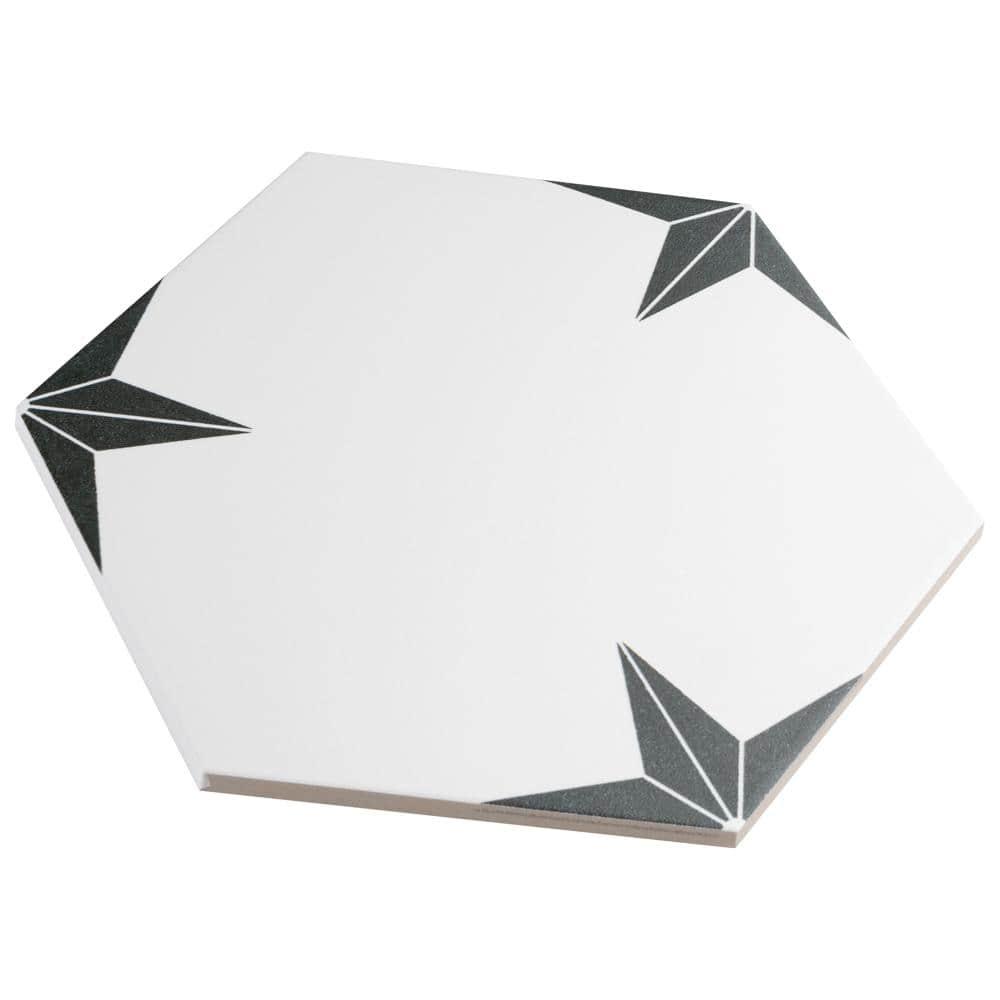 Stella Hex 9" x 10" Porcelain Patterned Wall & Floor Tile