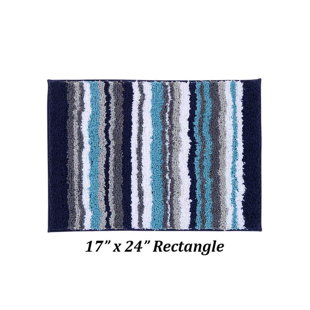 Better Trends Griffie 100% Polyester TPR Backing Tufted Bath Rug 24" x 36" Rectangle - Blue