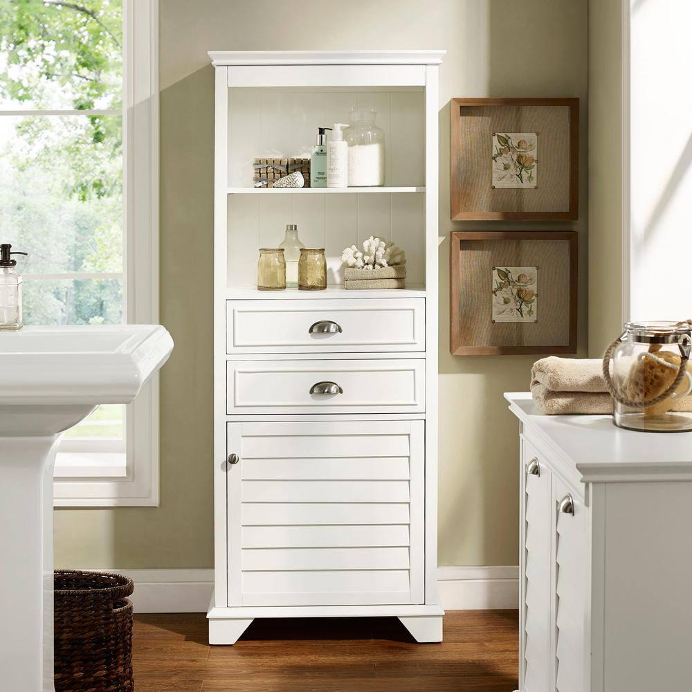 Crosley Lydia Contemporary Linen Cabinet in White