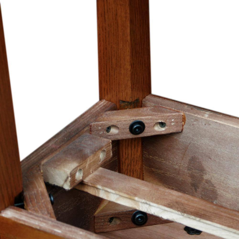 Leick Home 9042-MED One Drawer Oval Side Table with Shelf, Medium Oak