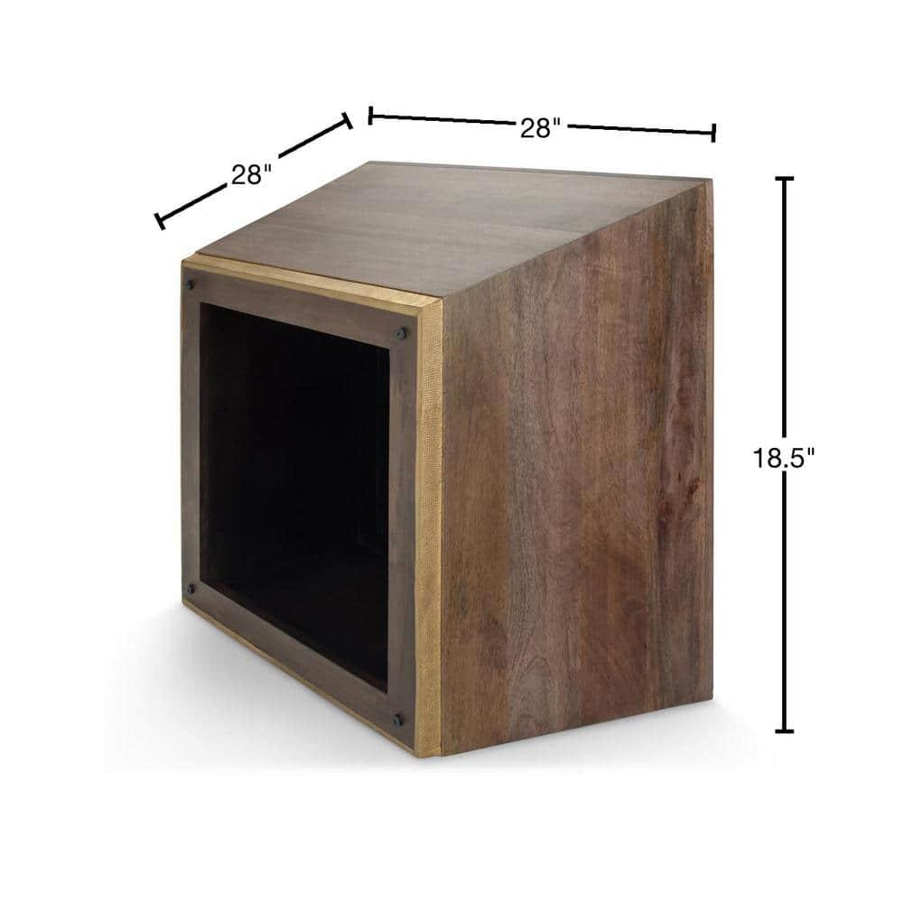 Simpli Home Abba SOLID MANGO WOOD 28 inch Wide Square Modern Coffee Table in Dark Brown, Fully Assembled