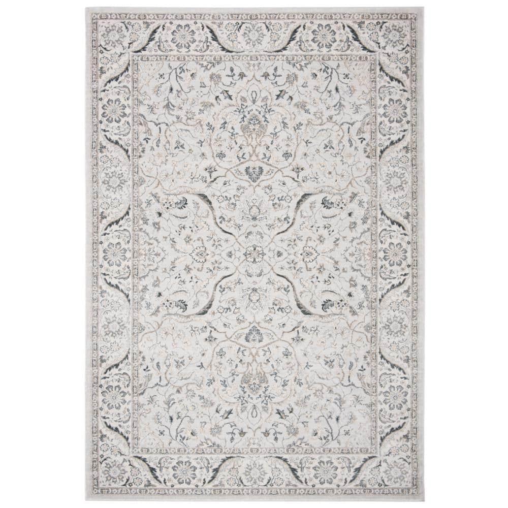 Isabella ISA912 Power Loomed Area Rug - Light Grey/Cream - 5'3"x7'6" - Safavieh.
