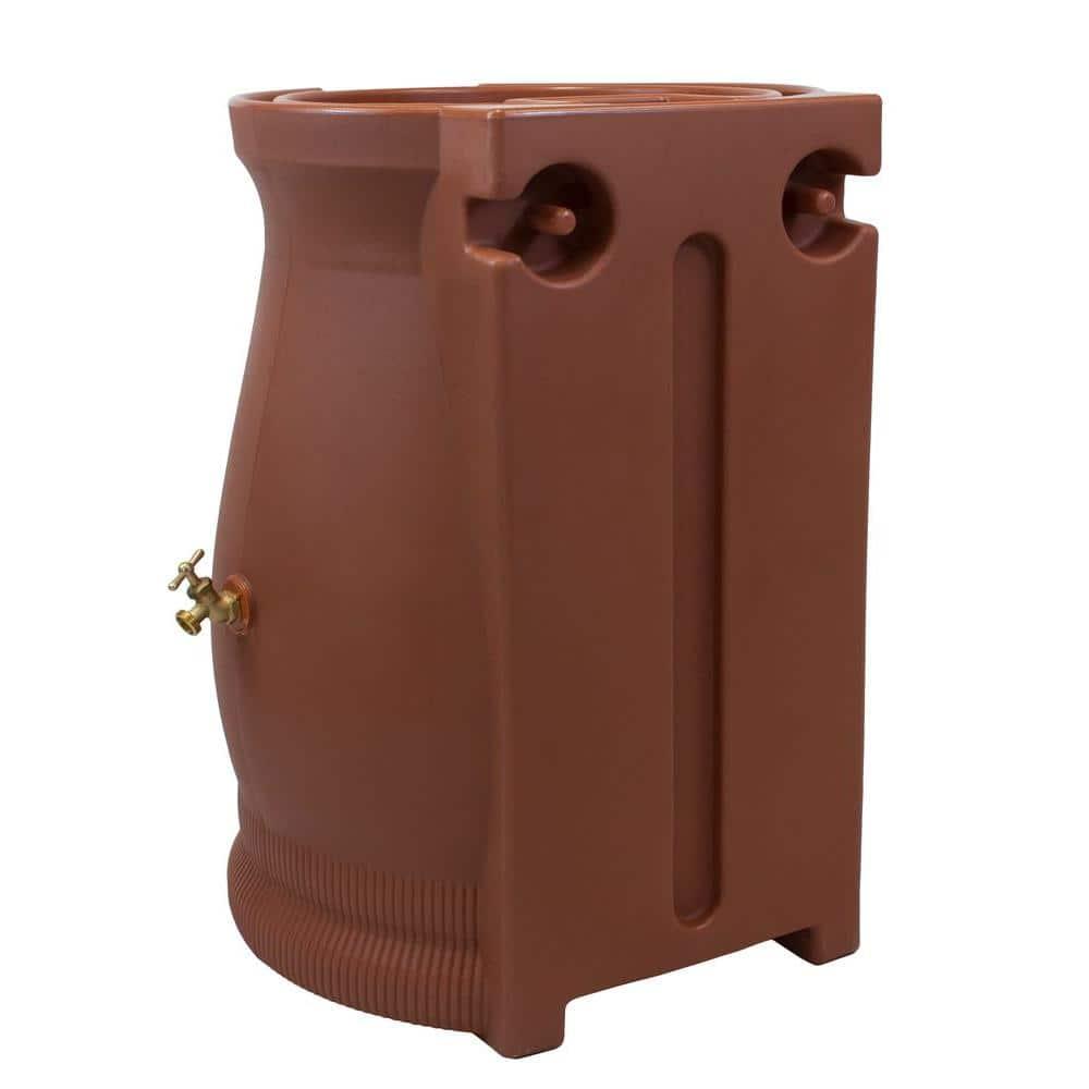 Good Ideas Good Ideas 50 Gallons Plastic Drainable Dual Overflow Planter Rain Barrel