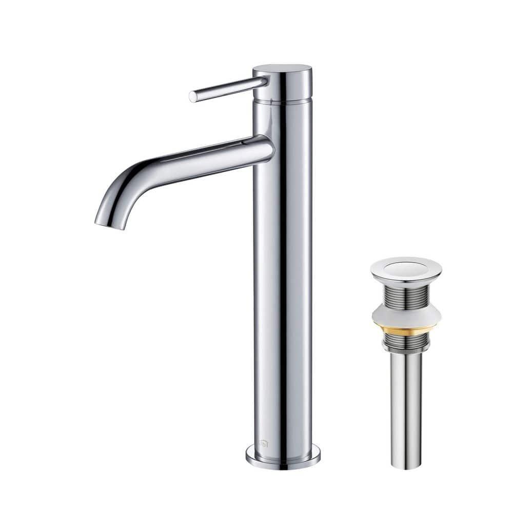 KIBI C-KBF1009CH-KPW101CH Circular Vessel Sink Faucet Single-handle Bathroom Faucet