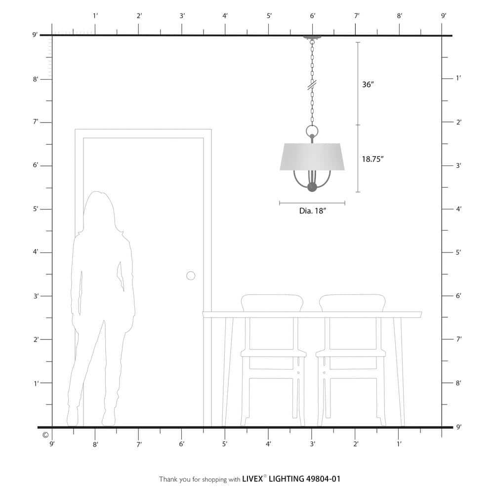 Livex Lighting Cartwright 4 - Light Pendant in  Antique Brass