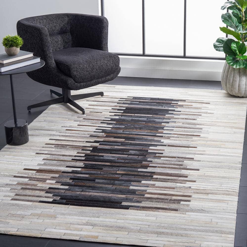 Studio Leather STL818 Hand Woven Area Rug - Grey/Brown - 8'x10' - Safavieh.