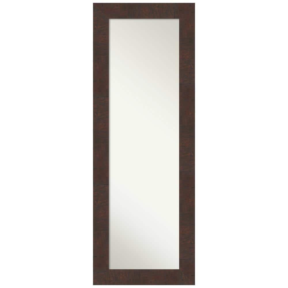 19" x 53" Non-Beveled Wildwood Brown Full Length on The Door Mirror - Amanti Art: Polystyrene Frame, Includes Mounting Hardware