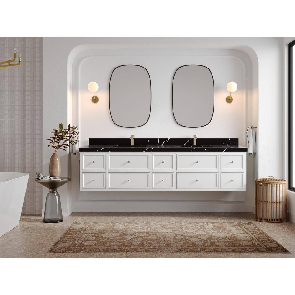 Willow Collections Roswell Floating 84'' Double Bathroom Vanity with Quartz Top