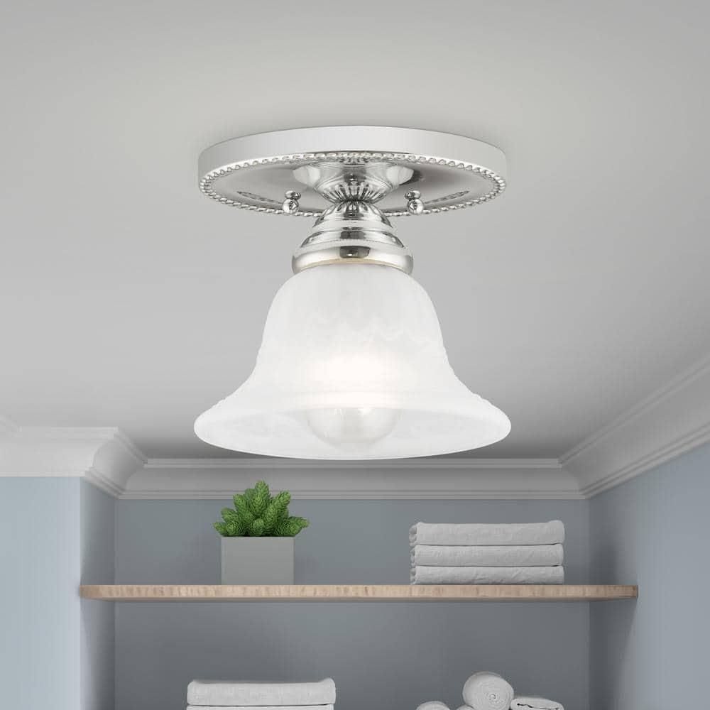 Livex Lighting Edgemont 1 - Light Flush Mount in  Polished Chrome