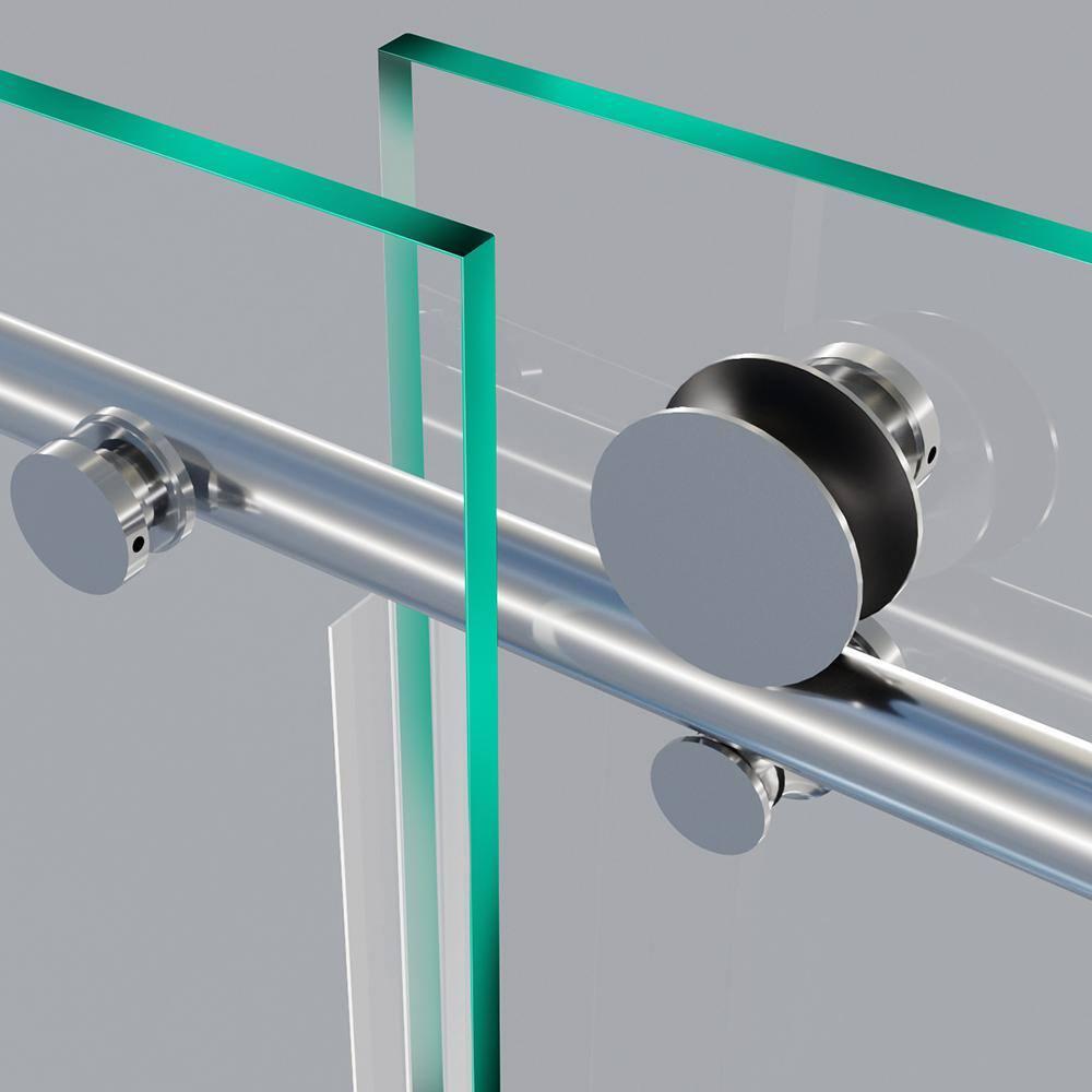 Eclipse 56" W x 74" H Single Sliding Frameless Shower Door