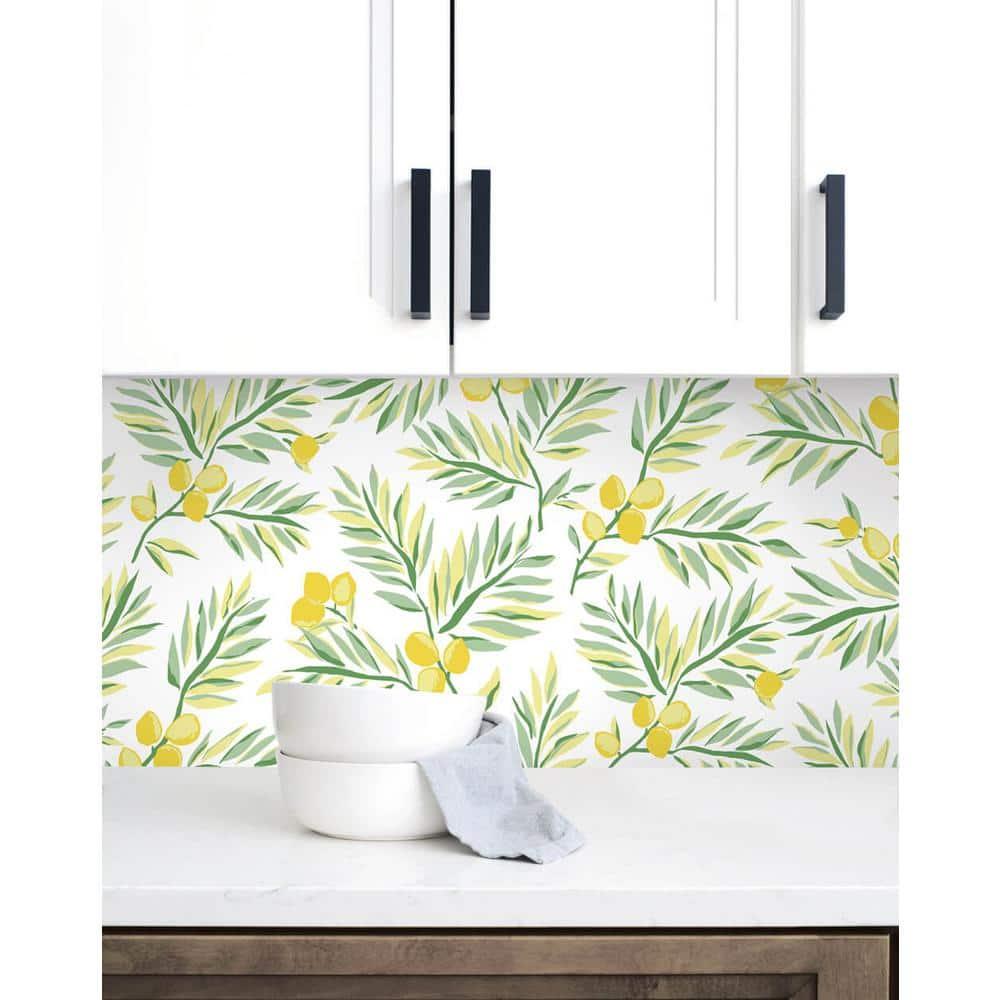 NextWall Lemon Branch Peel and Stick Wallpaper