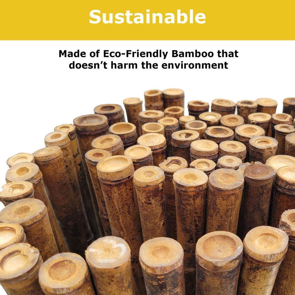 Backyard X-Scapes Bamboo Fencing Decorative Rolled Wood Fence Panel Caramel Brown 6ftHx8ftL