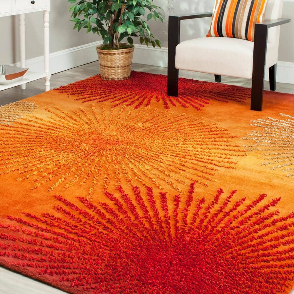 Soho SOH712 Hand Tufted Indoor Area Rug - Rust/Multi - 5'x8' - Safavieh.