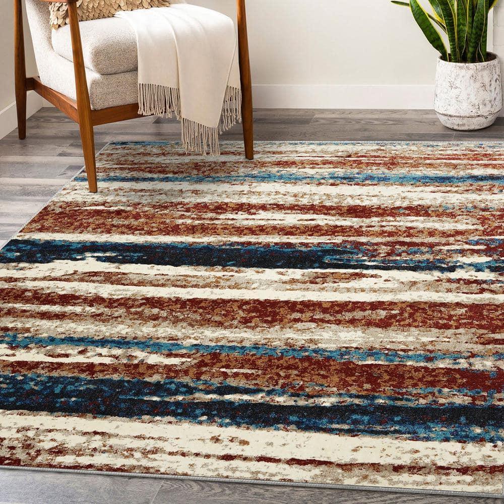 Luxe Weavers Abstract Stripe Passion 5x7 Area Rug
