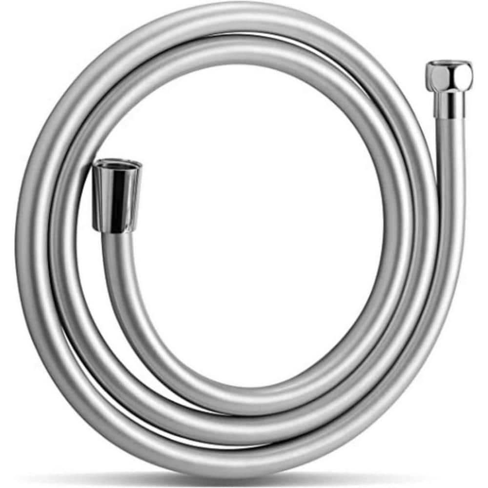 OFFO Ultra-Flex Shower Hose, Premium RV PVC Handheld Shower Head Hose Flex Hoses Extension with Brass Insert and Nut for Bathing Pet Bathing, 60 in Silver Gray