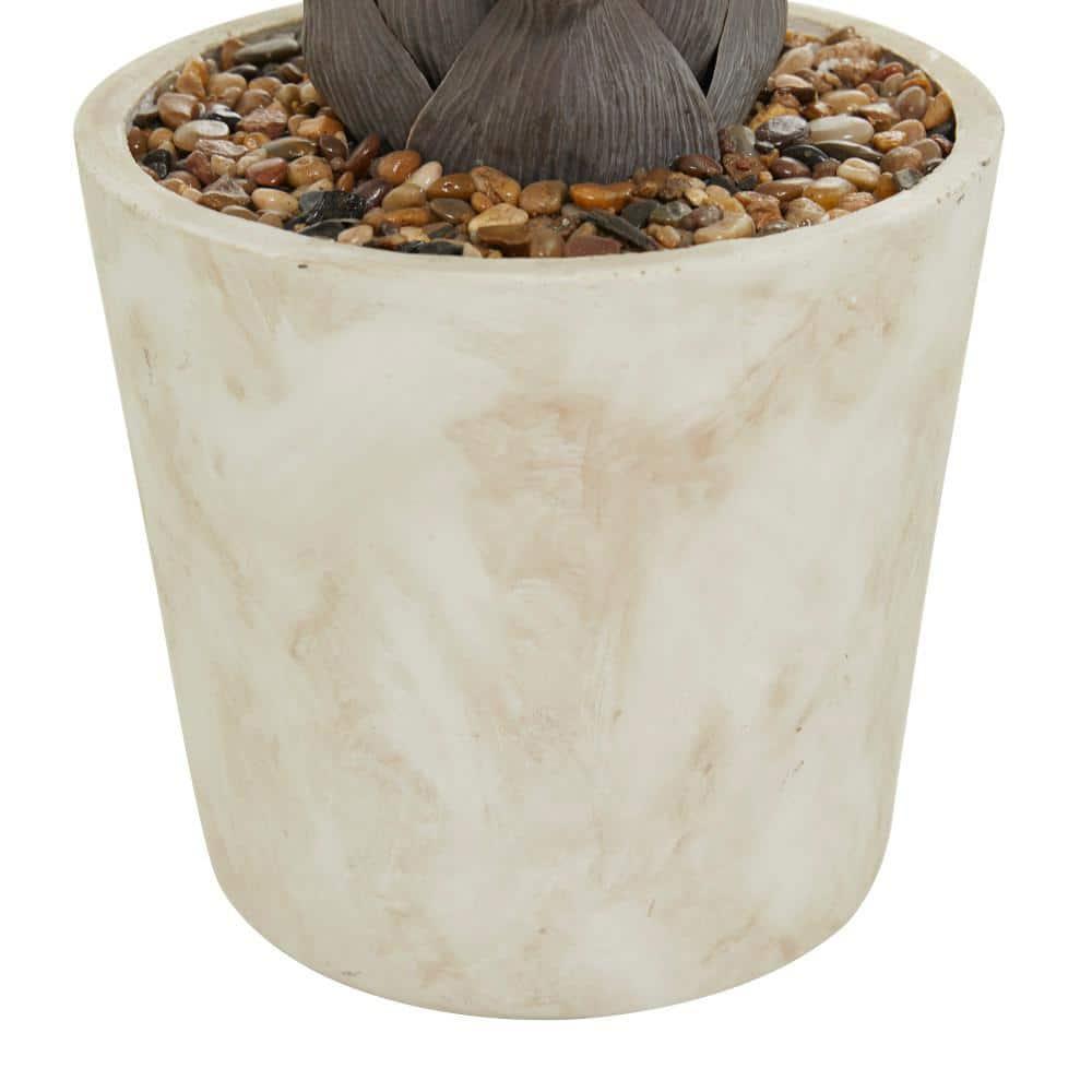 DecMode 31" Artificial Agave Plant in Realistic Leaves and Beige Ceramic Pot