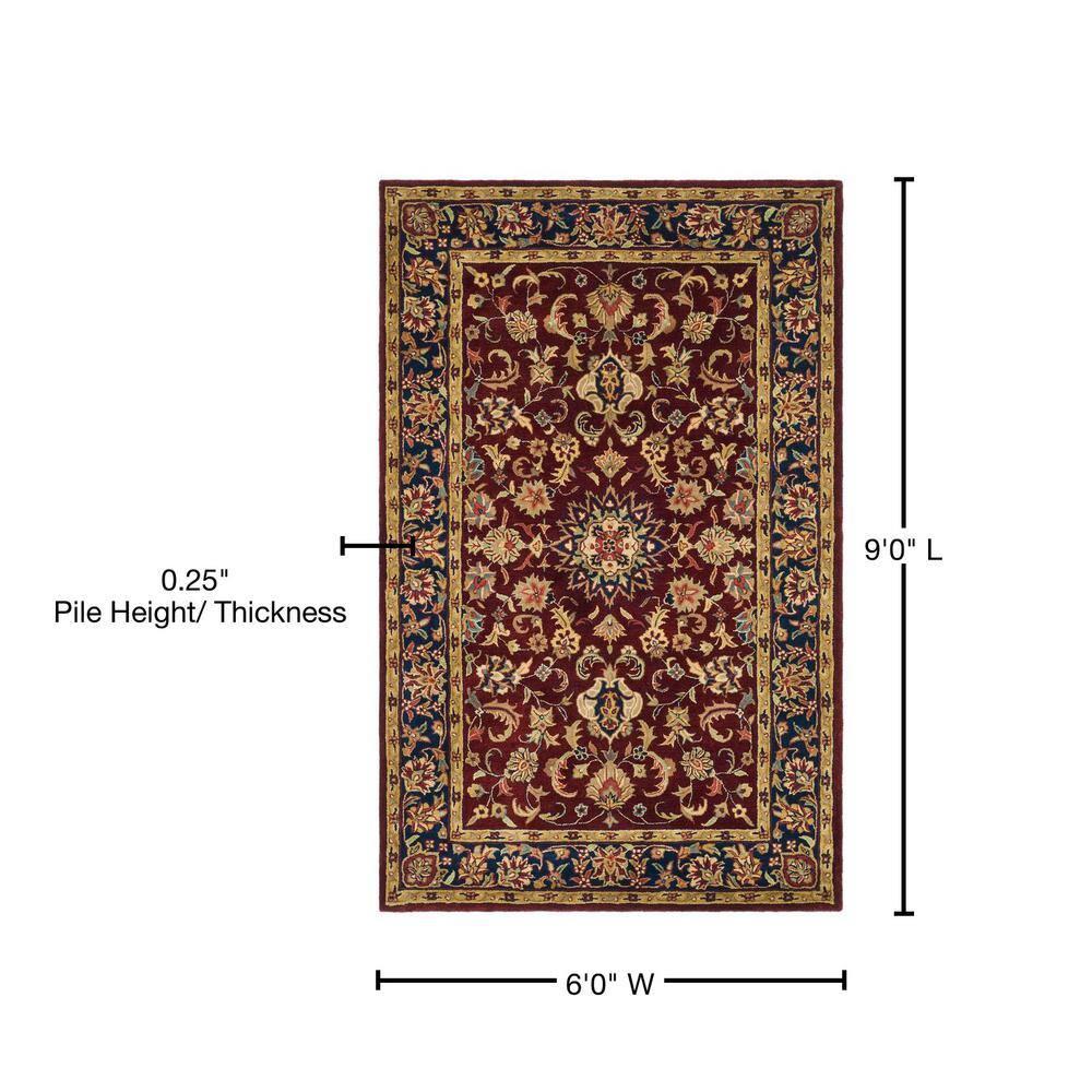 Classic CL362A Hand Tufted Area Rug - Burgundy/Navy - 6'x9' - Safavieh..
