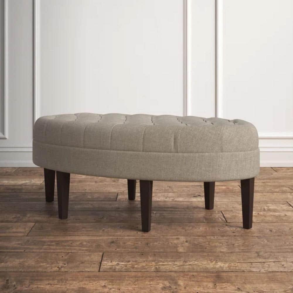Martin Button Tufted Oval Cocktail Ottoman