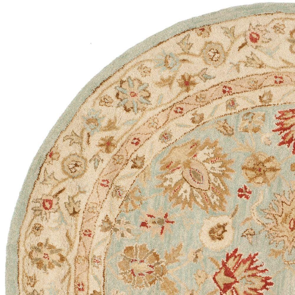 Antiquity AT822 Hand Tufted Area Rug - Grey Blue/Beige - 10' Round - Safavieh.