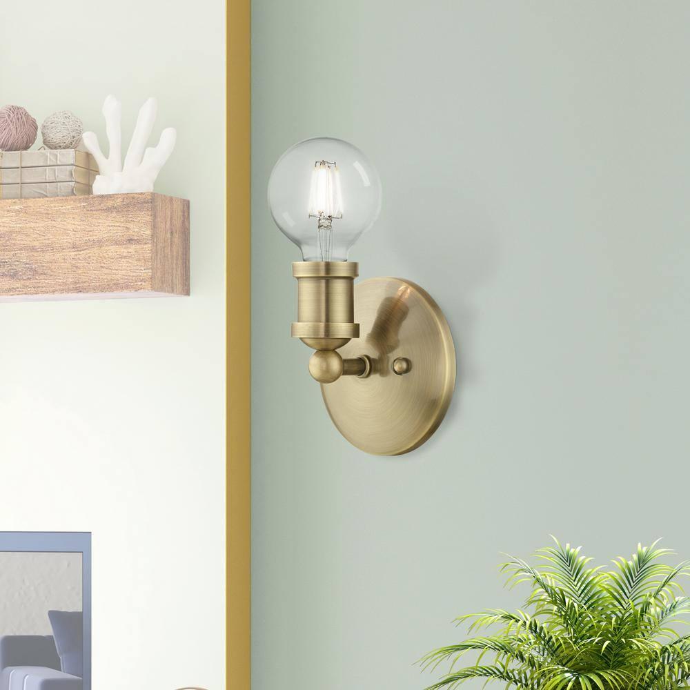 Livex Lighting Lansdale 1 - Light Vanity in  Antique Brass